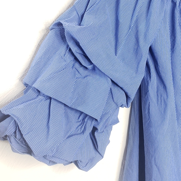 Zara Bardot Off Shoulder Striped Top Size XS - Picture 6 of 12